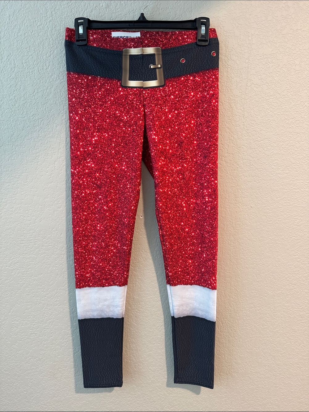 Women’s  Red Santa Belt Leggings